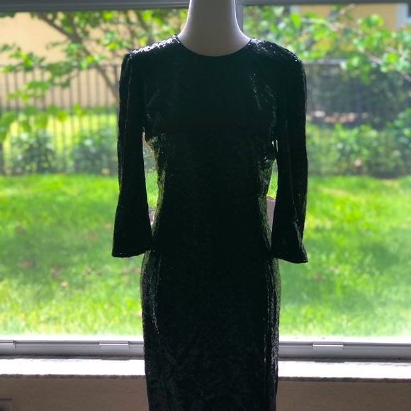 NWT Black Sequin Dress |Eva Mendez-NY & Co| Small - Picture 1 of 8